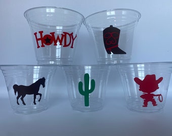 Cowboy Party Cups, Western Birthday, Horse Party. Cowboy Party Supplies, Boots, Party Favors, 1st Birthday,My First Rodeo, Disposable