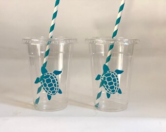 Turtle Party Cups, Turtle Birthday Party, Turtle Baby Showr, Reptile Party Cups, Reptile Birthday Party, Ocean Party Cups, Disposable