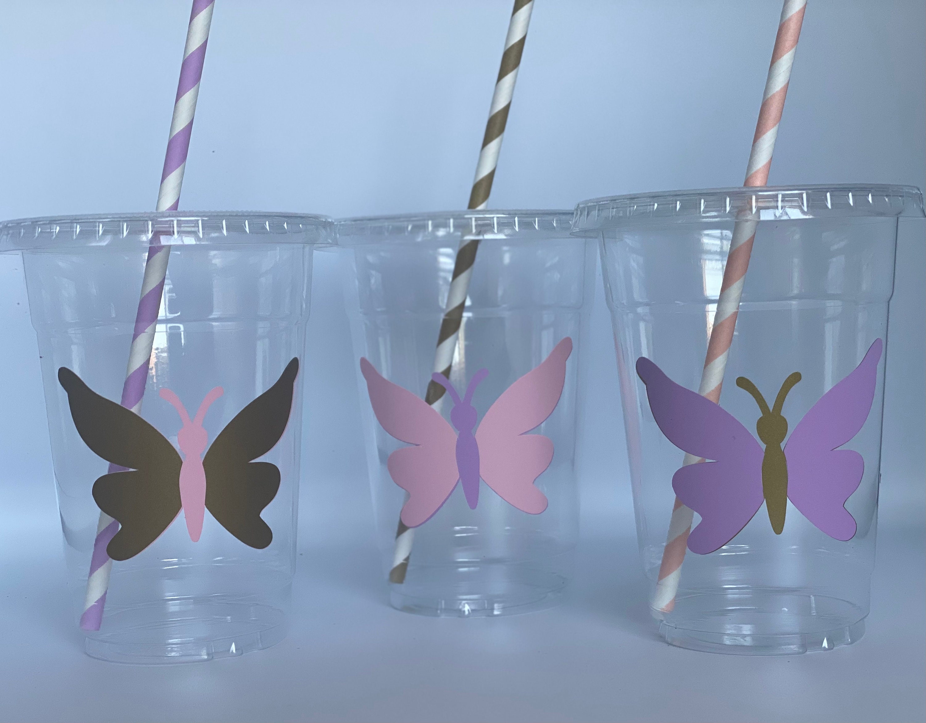 8pcs Colourful Butterfly Straws Eco Friendly Reusable Drinking Straws for  Baby Shower Birthday Wedding Party Decoration