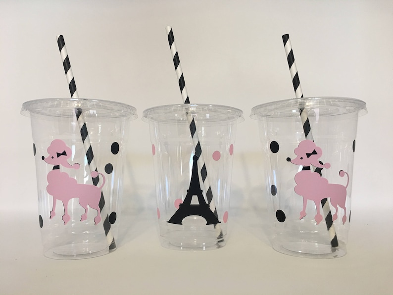 Paris Party Cups Paris Birthday Party Cups Travel Party Etsy