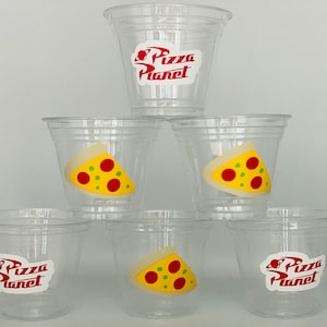 Pizza Planet Party Cups, Toy Story Party Decor, Toy Story Birthday Party, Pizza Planet Birthday Party, Toy Story Party Supplies, Party Cups