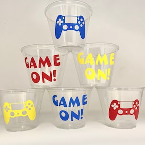 Video Game Party Cups, Gaming Party, Gamer Party Cups, Video Game Birthday Party, Gaming Birthday Party, Gaming Truck Party, Party Supplies