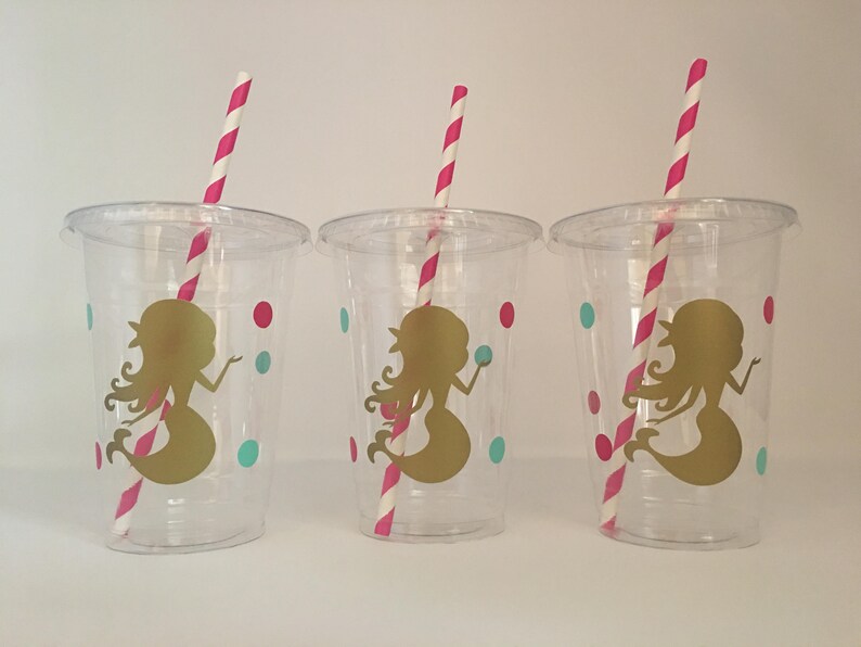 Mermaid party cups, Mermaid Birthday Party Cups, Mermaid Baby Shower Cups,Under the Sea Party cups,Mermaid Party Favors,Mermaid party Supply image 5
