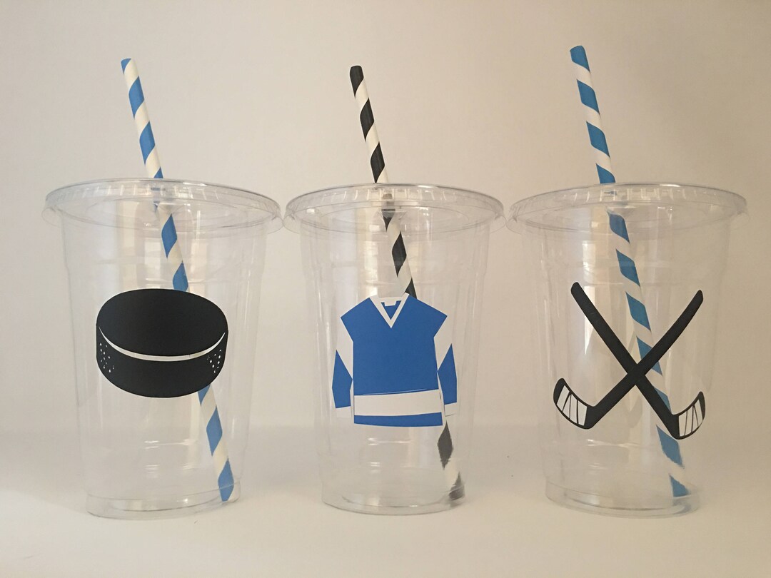 Hockey Party Cups, Hockey Birthday Party Cups, Hockey Party Favors, Hockey Baby Shower, Hockey