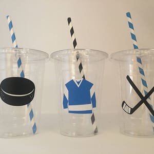 Hockey Party Cups, Hockey Birthday Party Cups, Hockey Party Favors, Hockey Baby Shower, Hockey Party Supplies, Hockey Team Party,Disposale