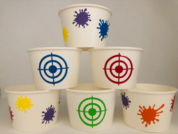 Paintball party supplies, Paintball birthday party, Paintball Party favors, Paintball snack cups, Paintball boys party, Splash Party, target