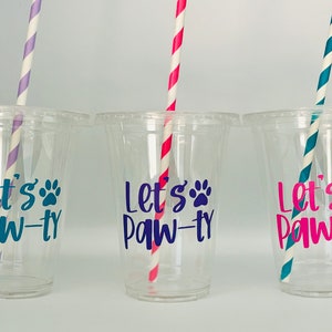 Puppy party cups, Puppy Birthday Party, Dog Party Cups, Adopt a Pet Party, Dog Birthday Party Cups, Dog Baby Shower Cups, Dog Party Favors,