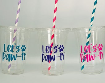 Puppy party cups, Puppy Birthday Party, Dog Party Cups, Adopt a Pet Party, Dog Birthday Party Cups, Dog Baby Shower Cups, Dog Party Favors,