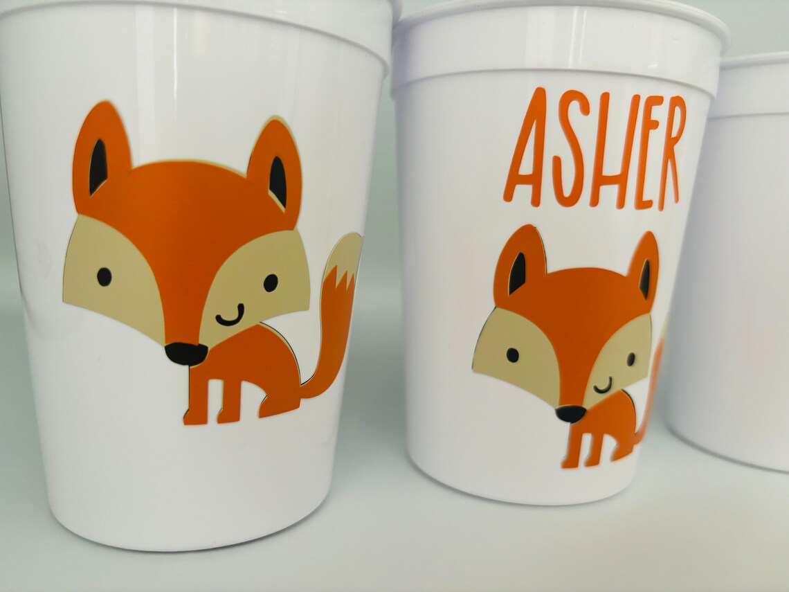 Fox Party Favors, Fox Birthday Party Favors, Fox Baby Shower Party Cups ...