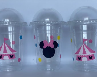 Minnie Circus Party Cups, Minnie Mouse Circus, Circus Tent Party, Circus Party Supplies, Pink Circus, Girl Circus