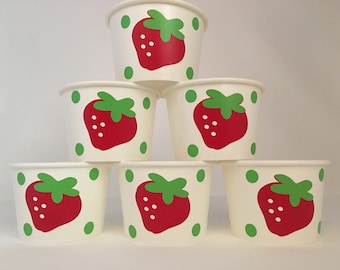 Strawberry Party Snack Cups, Strawberry Birthday Cups,Strawberry party supplies,Fruit Party Cups,Farmers Market Party cups,Strawberry favors