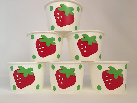Strawberry Party Snack Cups, Strawberry Birthday Cups,Strawberry party supplies,Fruit Party Cups,Farmers Market Party cups,Strawberry favors