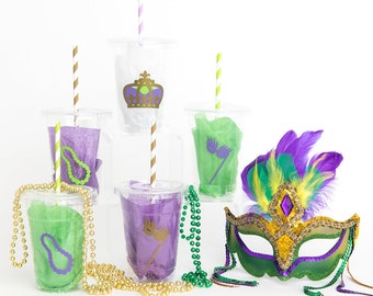 Mardi Gras Party, New Orleans Party cups, Mardi Gras Birthday Party Cups, Mardi Gras Party Supplies, Mardigras party, Mask Party, Purple