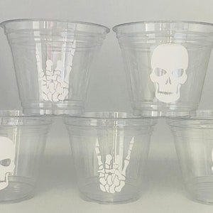 Halloween Party Snack Cups, Skull Party Cups, Rock on Party cups, Skeleton Party, Spooky Halloween, Adult Halloween,Halloween Party Supplies