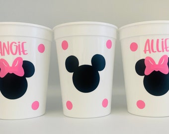 Pink Minnie Mouse Party, Pink Mickey Mouse,Minnie Birthday Party,Minnie Party Favors,Minnie supplies,Reusable