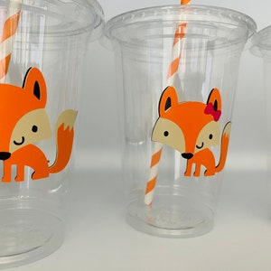 Fox Party Cups, Fox Baby Shower Cups, Fox Birthday Party Cups, Woodland ...