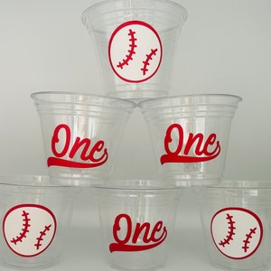Baseball Party Cups, Baseball birthday party, Baseball party supplies, Baseball baby shower, bridal shower, First Birthday, disposable, one