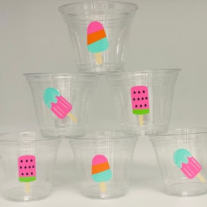 Popsicle Party Snack Cups, Popsicle Birthday Party Snack Cups, Summer Party Snack Cups, Pool Party Snack Cups, Popsicle Party Favors, Summer
