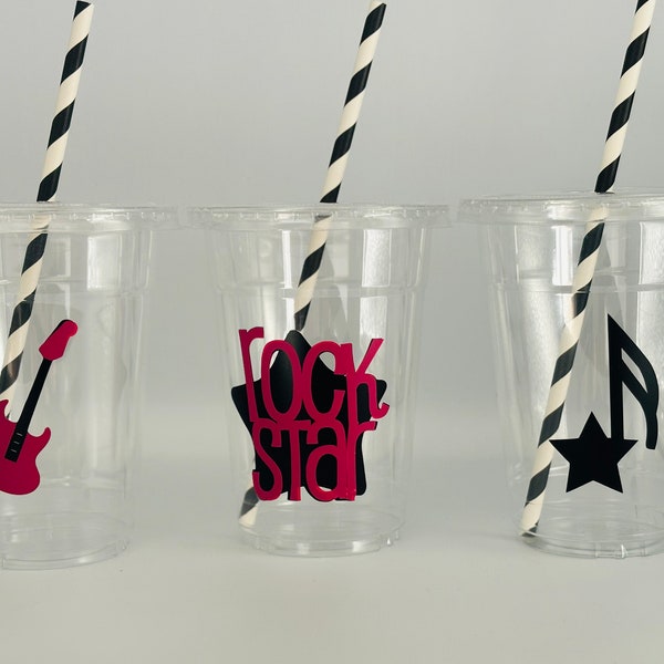 Rock Star Party Cups, Rockstar party cups, Rock Star Party Favors, Music Party Cups, Music party favors,Pop star party, Guitar Party,music