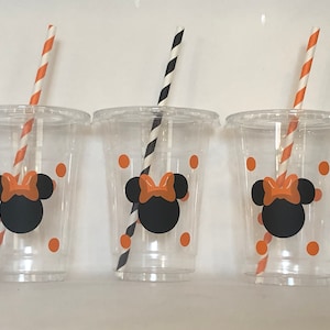 Minnie Mouse Halloween Party Cups, Mickey Mouse Halloween Party, Halloween Minnie Party Favors, Halloween party supplies, Minnie and mIckey