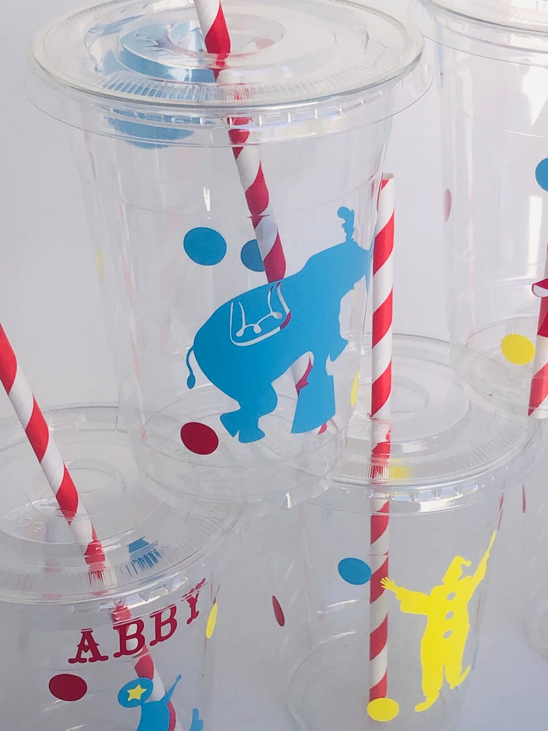 Circus Party Cups Carnival Party Cups Circus Birthday Party Etsy