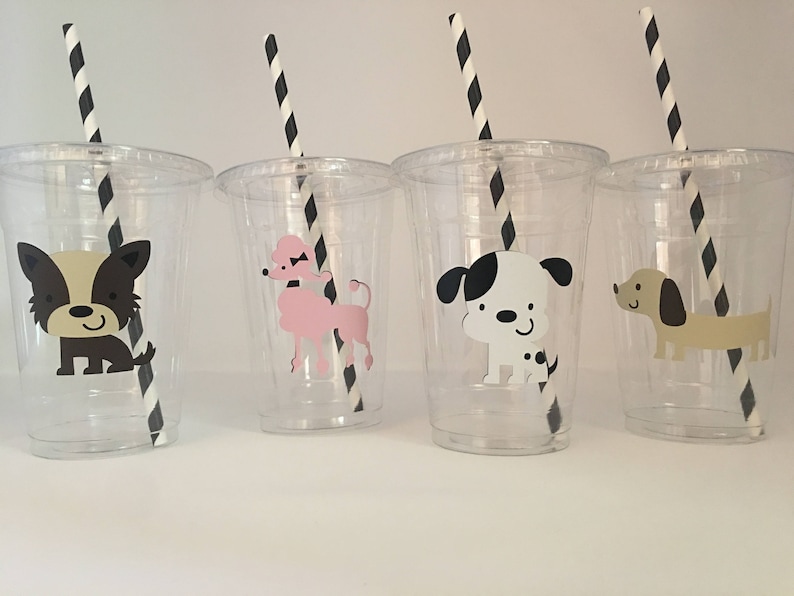 Puppy Birthday party cups Dog party cups Puppy Birthday image 1