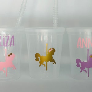 Carousel Party Cups, Horse Party Cups, Carousel birthday party cups, Carousel Party Favors, Carousel Baby Shower, Carousel Birthday Favors