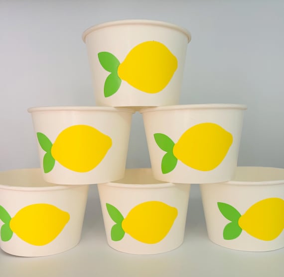 Lemon Party Cups, Lemon Birthday Party Cups, Lemon Party Supplies, Easy Peasy Lemon Squeezy, Citrus Party, Baby Shower, Bridal Shower