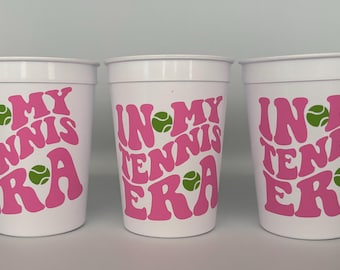 Tennis party Cups, Tennis Birthday Party Cups, Tennis Team Party Cups, Tennis party favors, Tennis Baby shower, Tennis Team Favors, Reusable
