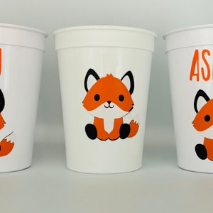 Fox Party Favors, Fox Birthday Party Favors, Fox Baby Shower Party Cups, Woodland Party Supplies, Fox Party Supplies, Fox Baby Shower