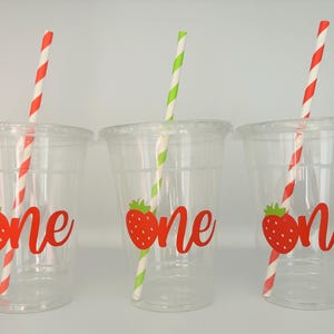 Strawberry party cups, Strawberry Birthday Party, Farmers Market Party, Strawberry Party Favors, Fruit party Cups, Disposable Cups
