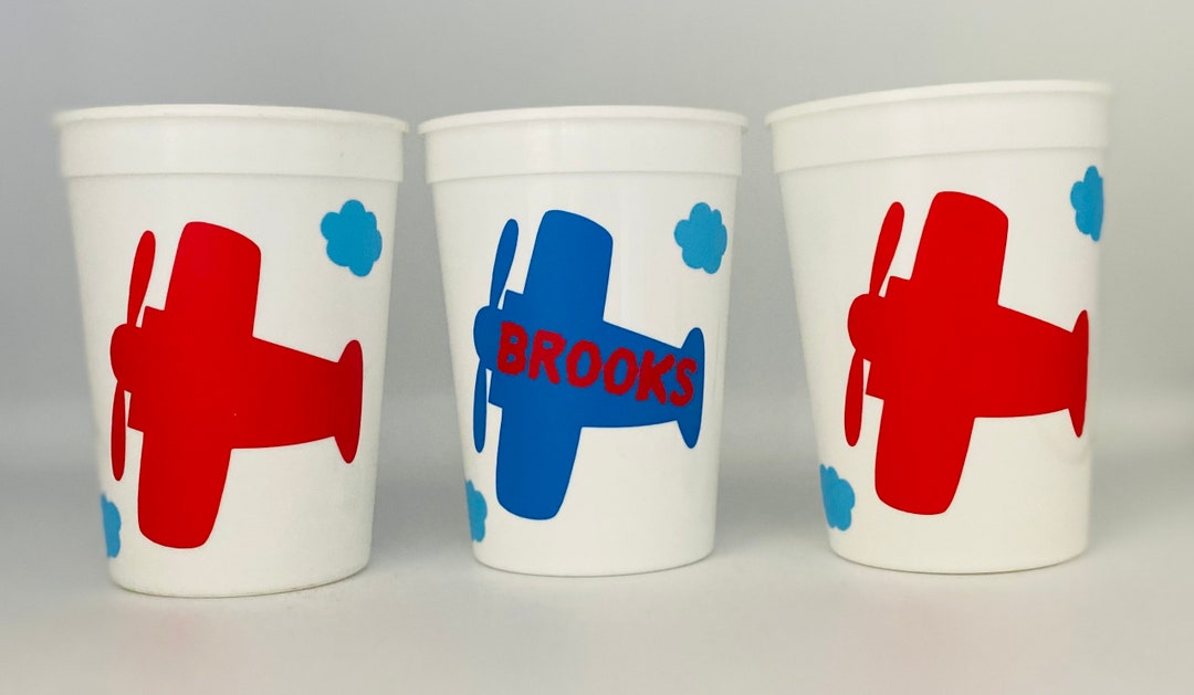 Airplane Party Cups, First Flight, Airplane Birthday Cups, Plane Baby ...