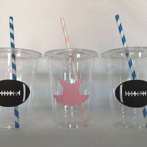 Tutu or touchdown gender reveal party cups, Tutu or Touchdown Baby Shower,Gender Reveal Party Cups,Tutu Party Supplies, Disposable Cups