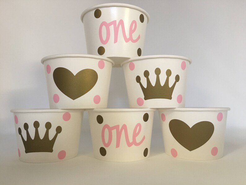 Pink and Gold Party Snack Cups Princess Party Snack Cups Etsy