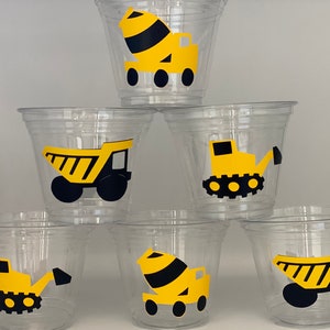 Construction Party Cups, Construction Birthday Party Cups, Construction Party Supplies, Construction party favors, Construction 1st Birthday