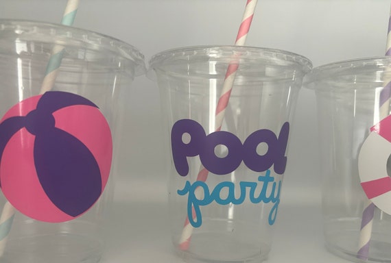 Pool Party Cups Swimming Party Cups Summer Party Cups Pool 