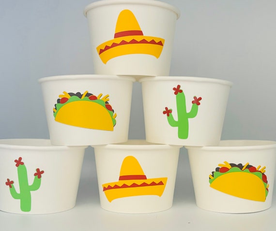 Taco party snack cups, cinco de Mayo party cups, cactus party, fiesta party, Taco Baby Shower, Taco Party Favors, Three Esta