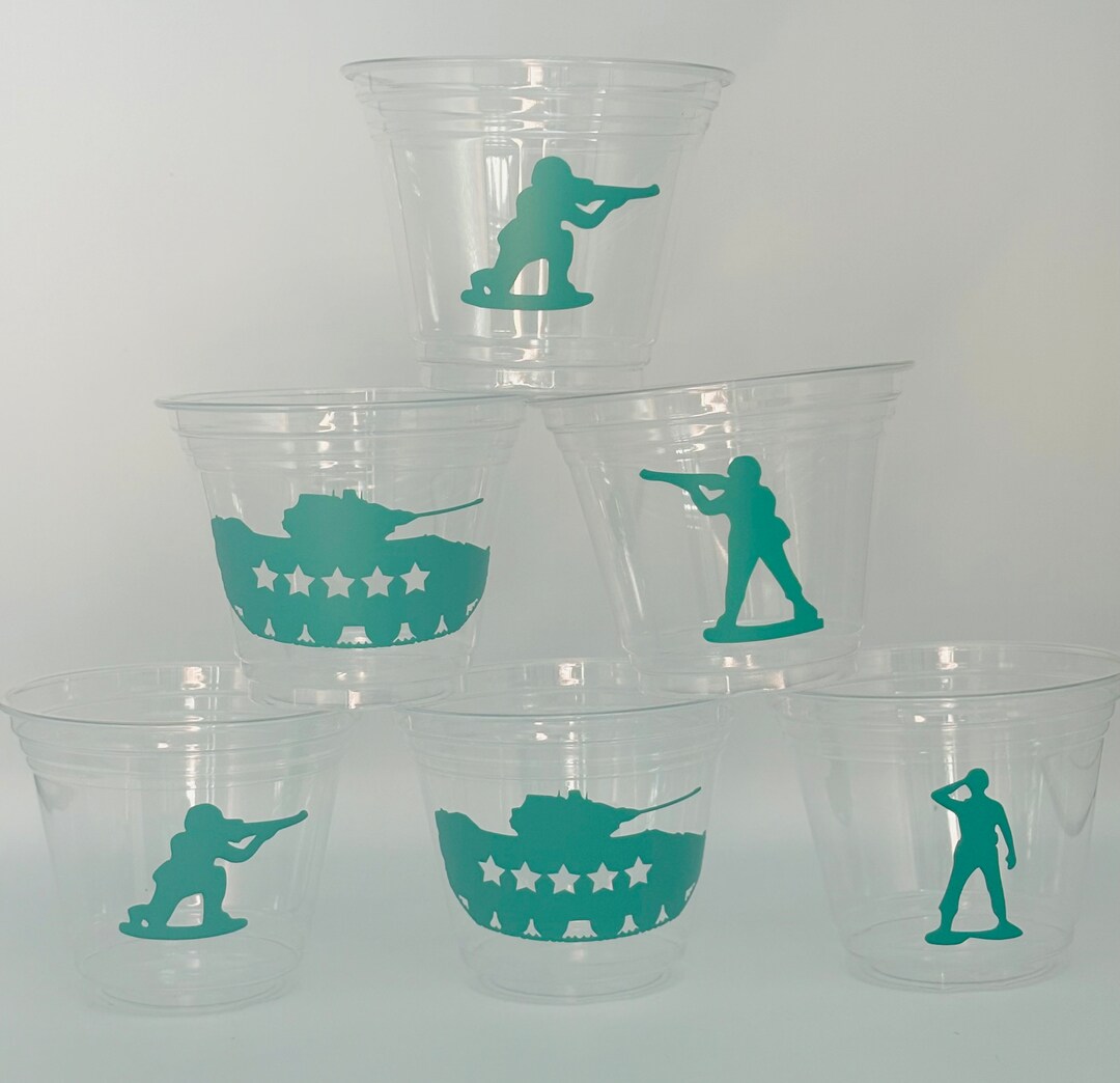 Army Party Snack Cups, Army Birthday Party Snack Cups, Army Baby Shower