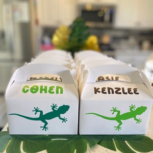 Lizard Party Favors, Reptile Birthday Party, Reptile Party Favor Boxes, Reptile baby shower, Thanks for slithering by
