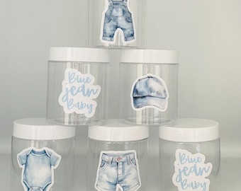 Blue Jean Baby Shower favors, Denim Party favors, Blue Jean Party Favors, Party Containers, Baby Shower, Boy Blue Jean, Girl Blue Jean