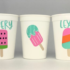 Popsicle party cups, Popsicle Birthday Party,Popsicle Favors,Two Cool, Baby Shower Cups,Summer Party Cups,Popsicle party supplies,Reusable