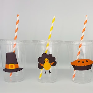 Thanksgiving party cups, Thanksgiving Kids Cups, Pilgrim Party Cups, Thanksgiving Party Supplies, Thanksgiving Kids Table,Turkey Party favor