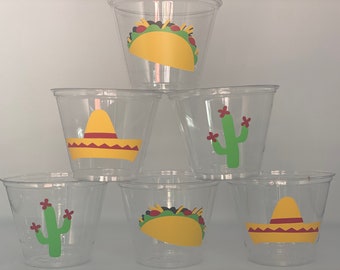 Taco Party Cups, Taco Birthday Party Cups, Cinco De Mayo Party