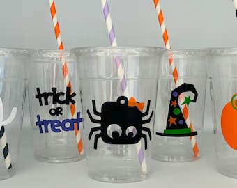 Halloween party cups, Halloween Birthday Party, Halloween Party Favors, Pumpkin Party, Halloween Party Supplies, Spider Party, Ghost Party