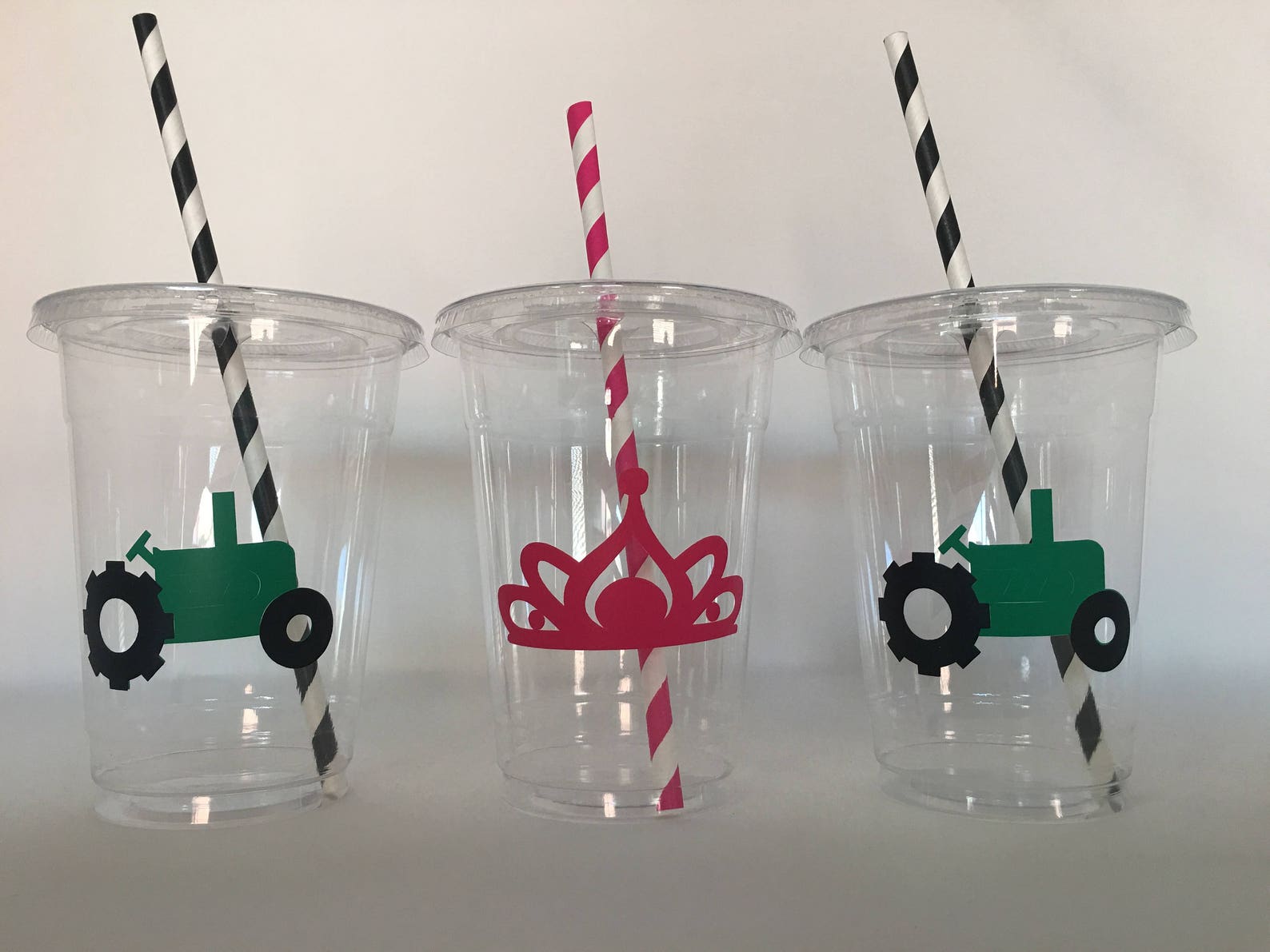 Tractors or Tiaras Gender Reveal Party Cups Tractors and Etsy