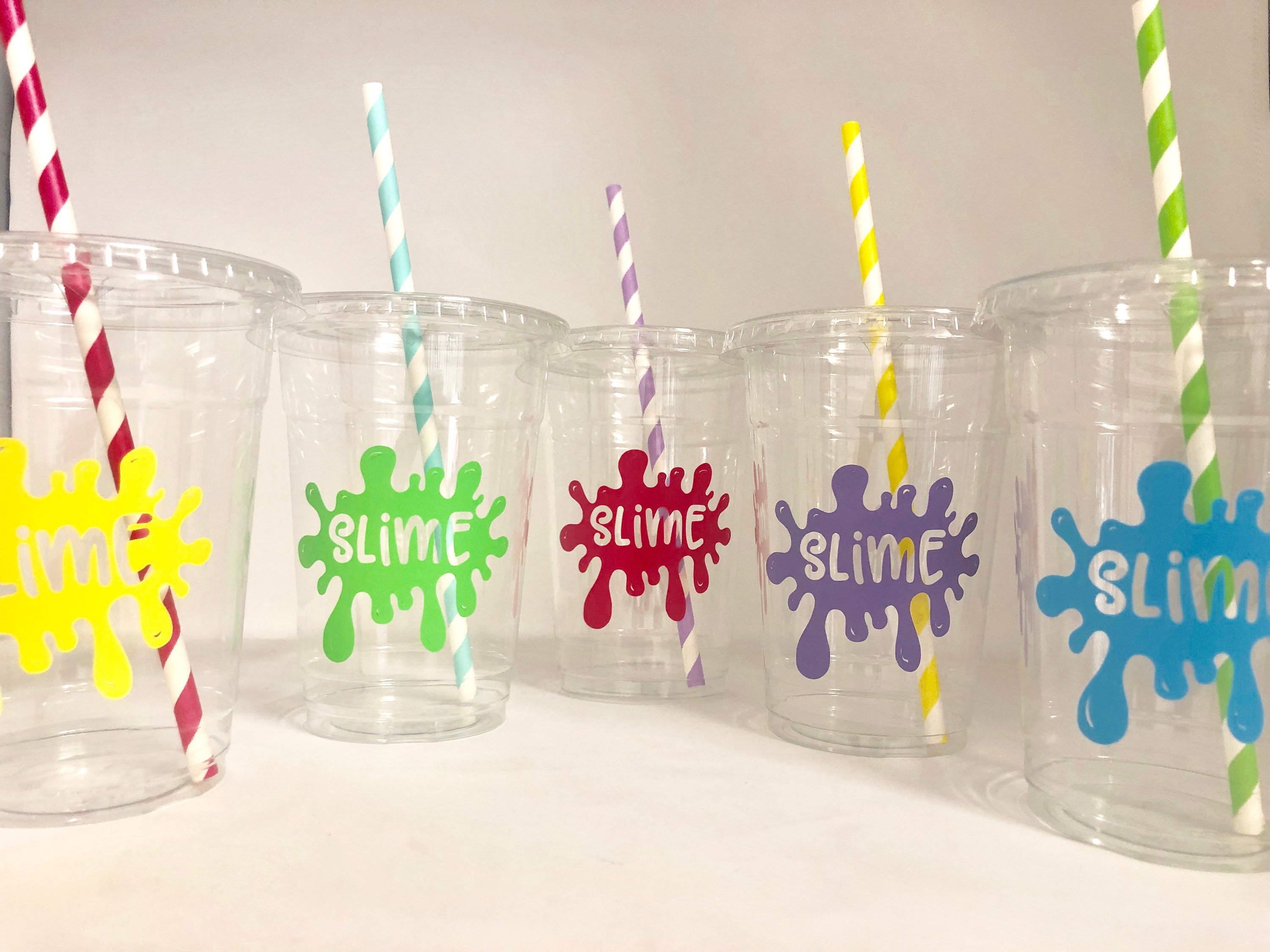 Slime Party Cups, Slime birthday Party Favors, Slime Party Supplies, Slime  Birthday Party,Disposable