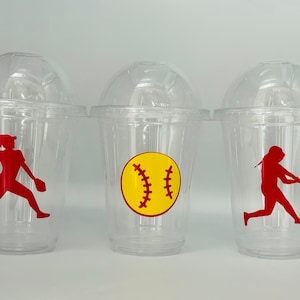 Softball party cups, Softball birthday party, Softball Team party, Softball party favors, Disposable Cups, Softball baby shower, Disposable