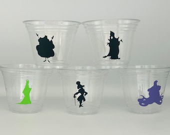 Villain Party Cups, Villain Birthday Party, Villain Party Supplies, Villain Party Cups, Cruella Party,Maleficent Party Cups,Disposable