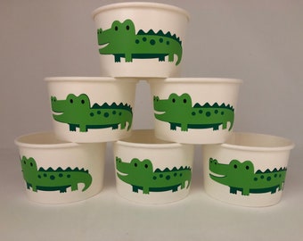 Alligator Party Cups, Alligator Birthday Party, Alligator Baby Shower, Safari party, Alligator Party Favors, Safari Birthday Party, Gator