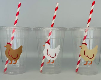 Chicken Party Supplies, Chick Party Cups, Chicken Party Supplies, Farm Party Cups, Chick Baby Shower, Farm party Supplies, Disposable